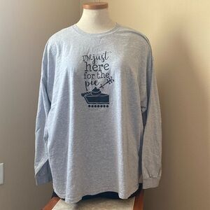 Holiday Pie Gray Long Sleeve T-shirt 3X